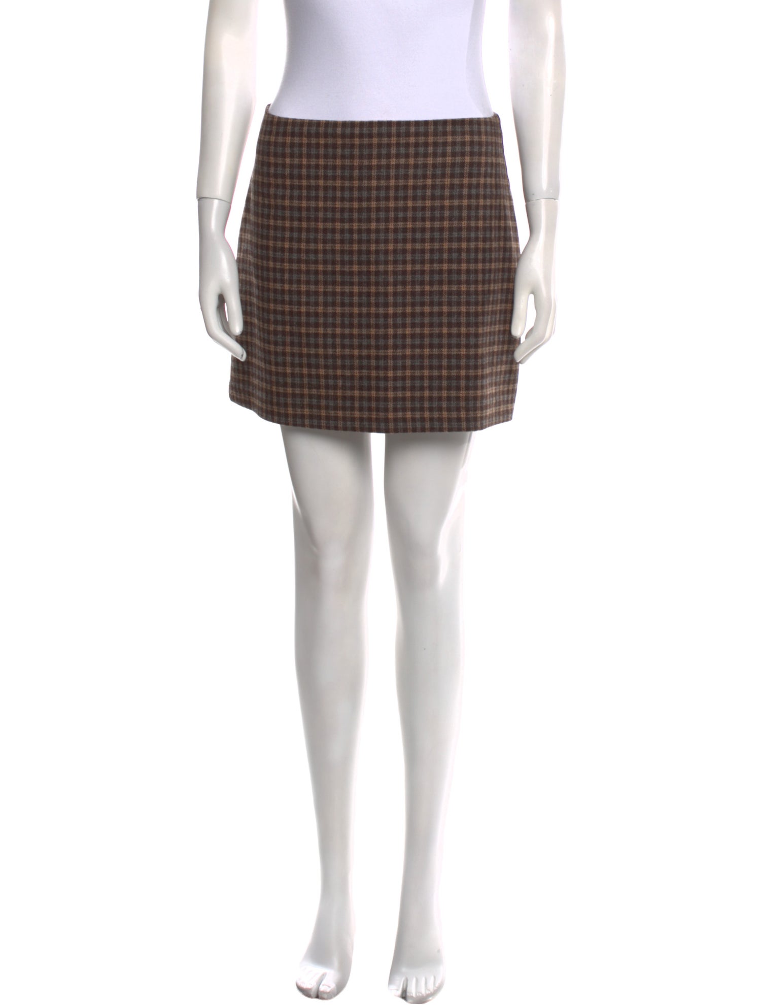 Reformation Plaid Print Mini Skirt
