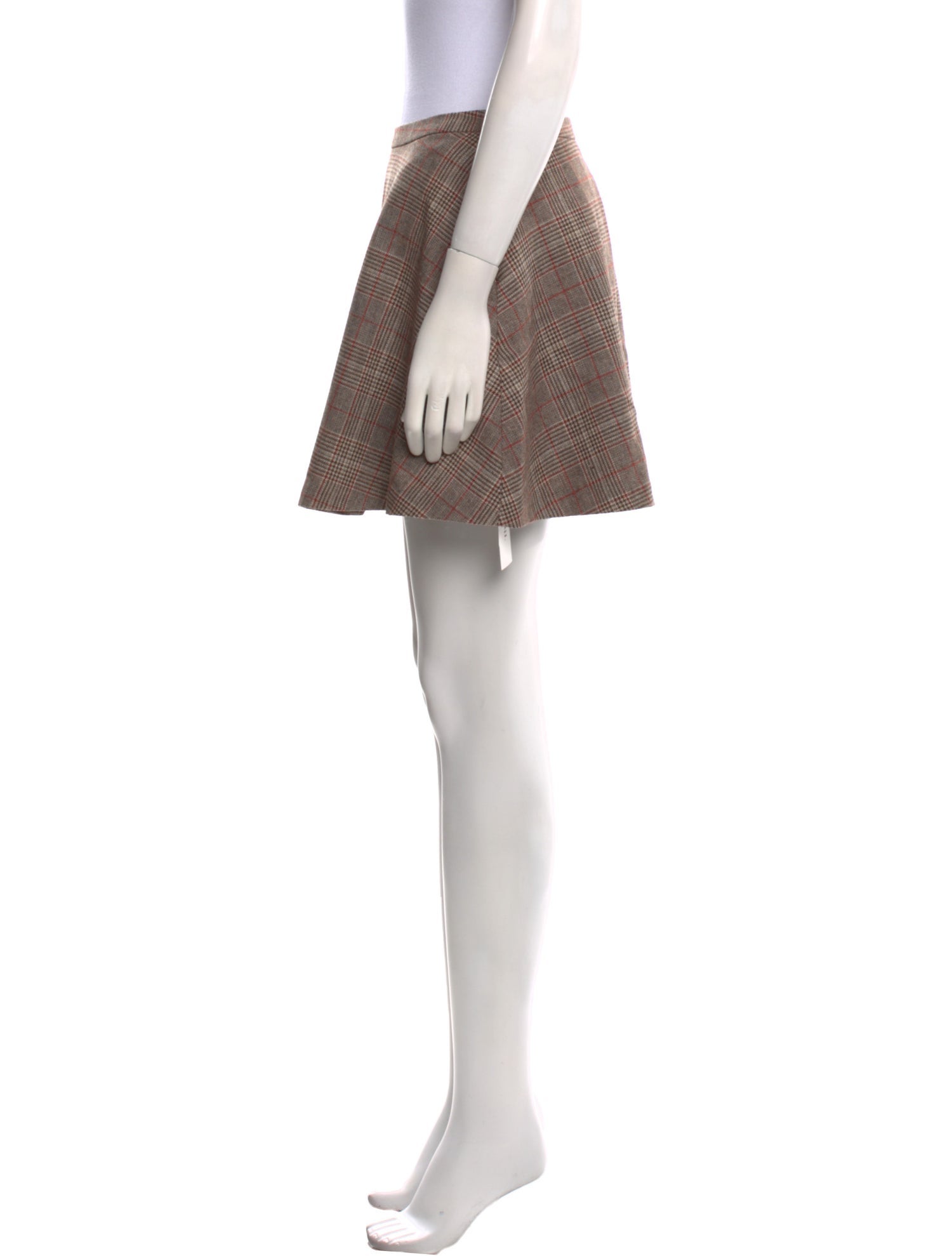 Reformation Plaid Print Mini Skirt