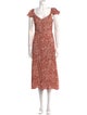 Reformation Floral Print Midi Length Dress