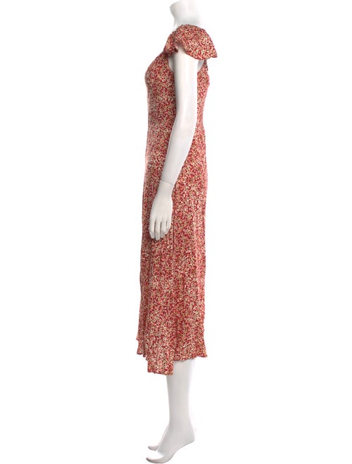 Reformation Floral Print Midi Length Dress