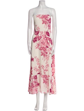 Reformation Floral Print Midi Length Dress