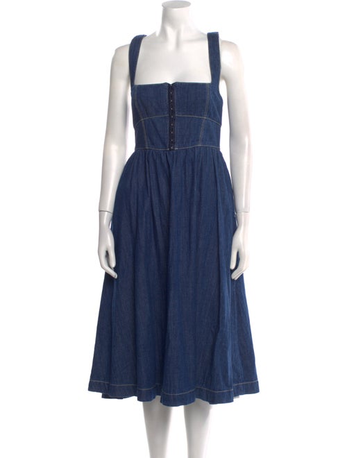 Reformation Square Neckline Midi Length Dress