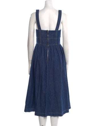 Reformation Square Neckline Midi Length Dress