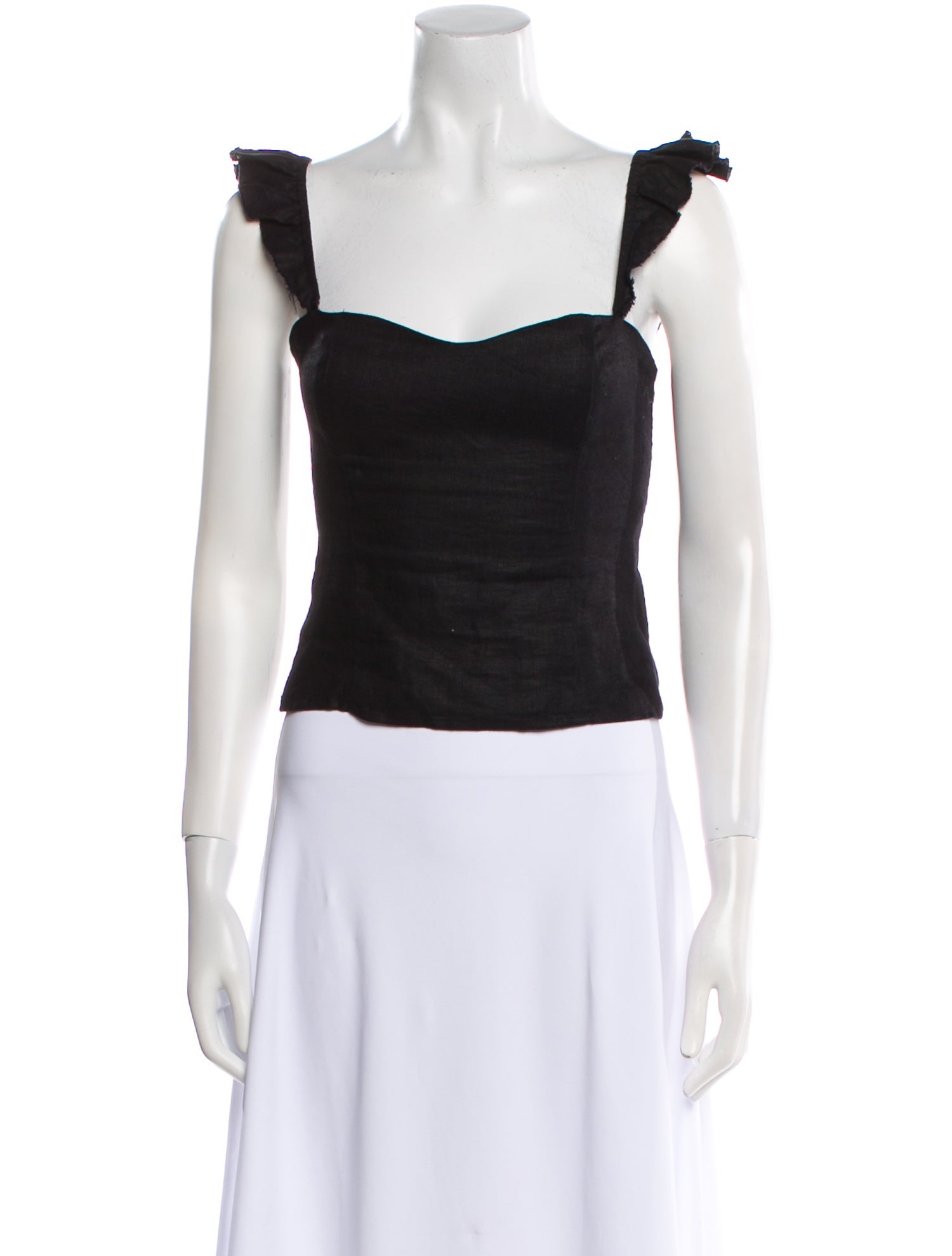 Reformation Linen Square Neckline Crop Top