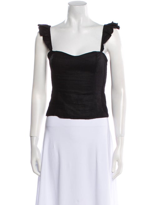 Reformation Linen Square Neckline Crop Top