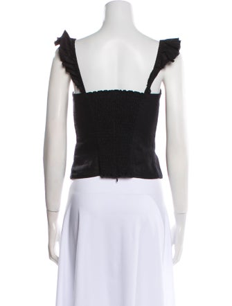 Reformation Linen Square Neckline Crop Top