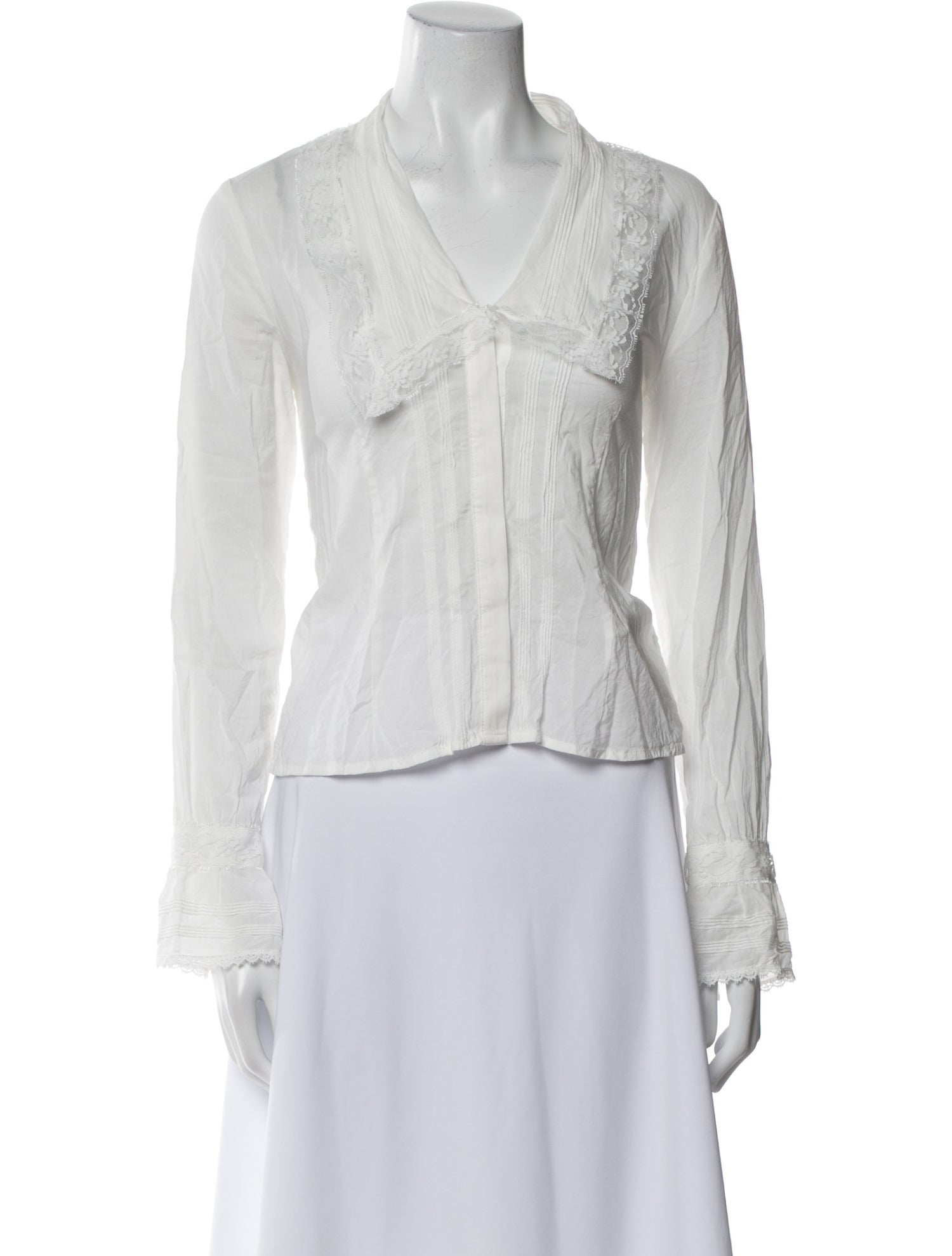 Reformation V-Neck Long Sleeve Blouse