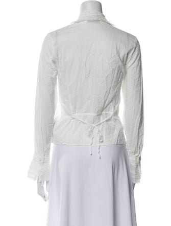 Reformation V-Neck Long Sleeve Blouse