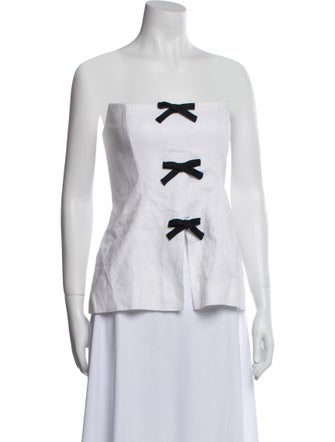 Reformation Linen Strapless Top