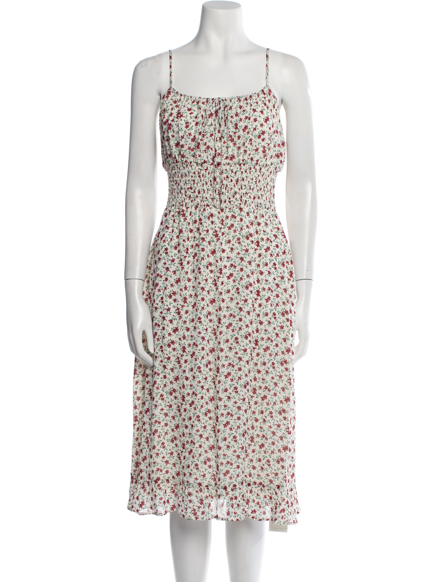 Reformation Floral Print Midi Length Dress