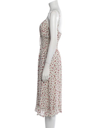 Reformation Floral Print Midi Length Dress