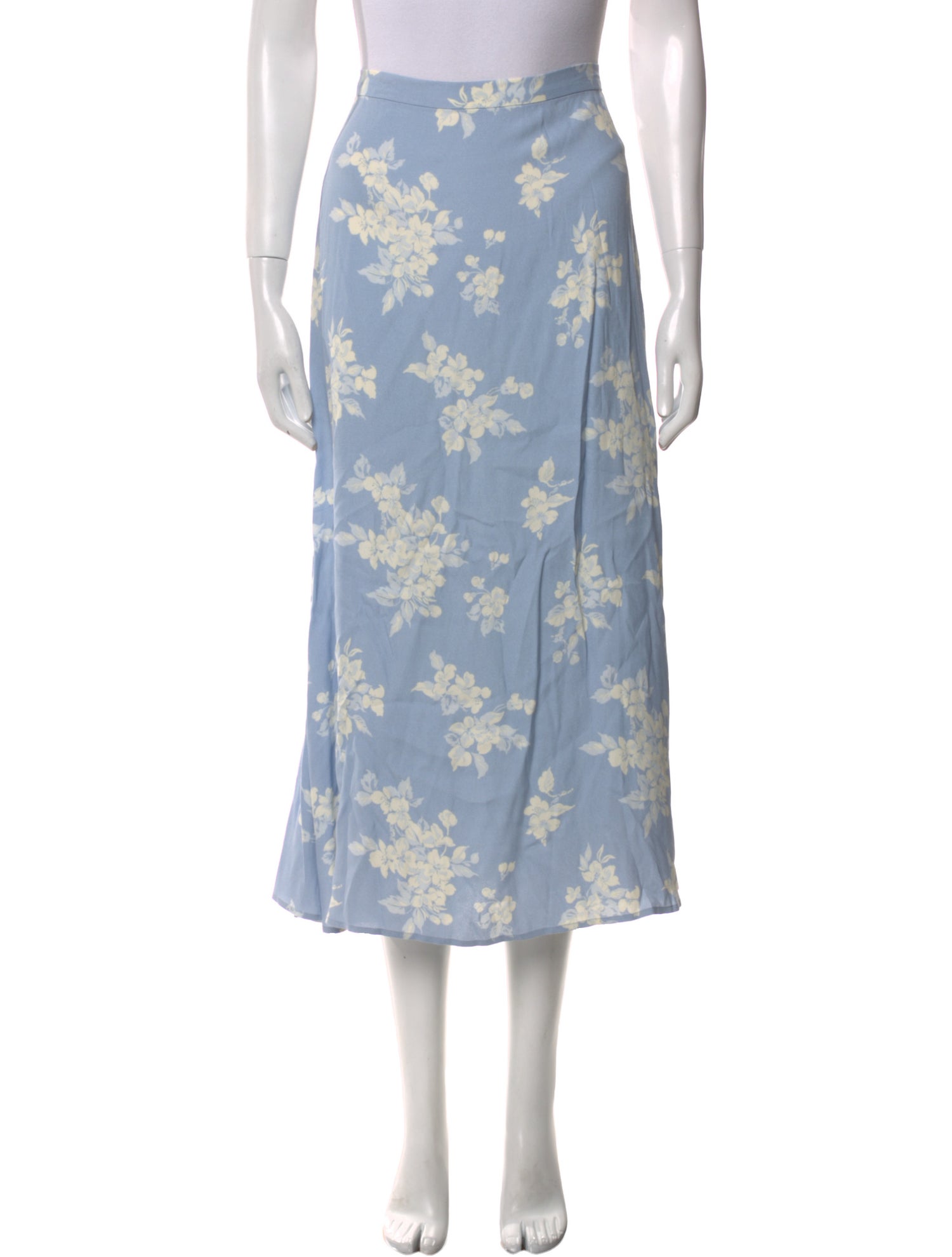 Reformation Floral Print Midi Length Skirt