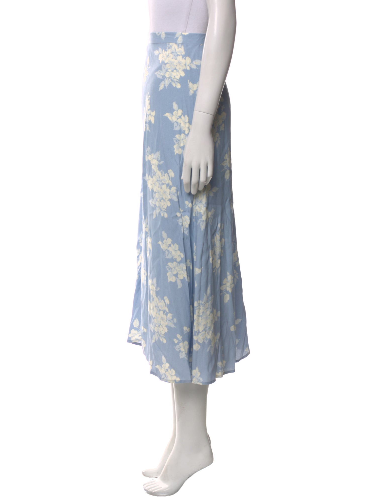 Reformation Floral Print Midi Length Skirt