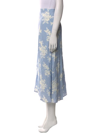 Reformation Floral Print Midi Length Skirt