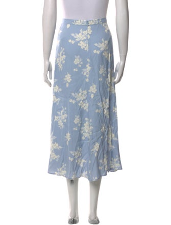 Reformation Floral Print Midi Length Skirt