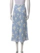 Reformation Floral Print Midi Length Skirt