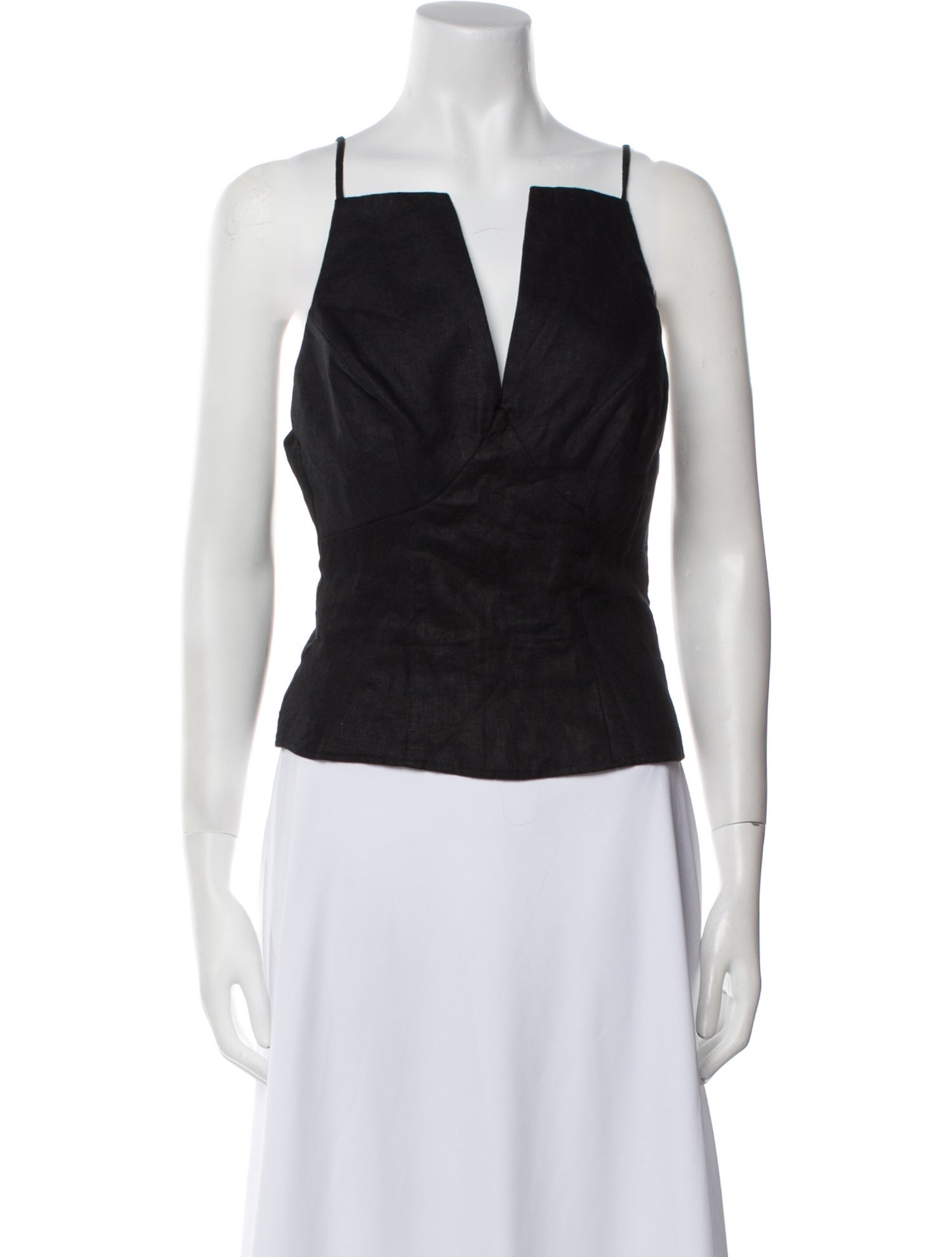 Reformation Linen V-Neck Crop Top