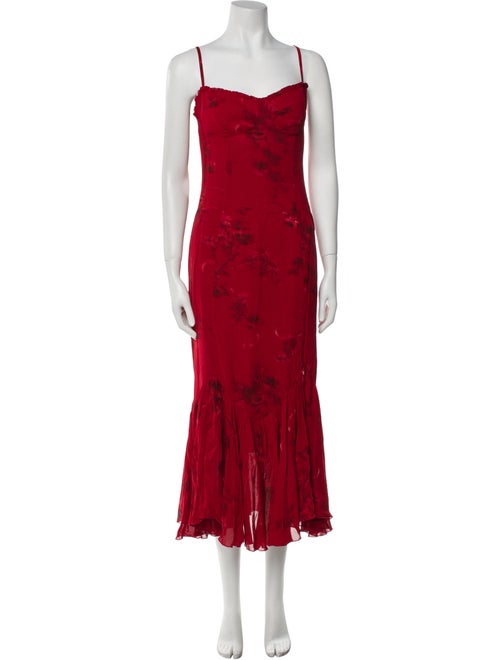 Reformation Floral Print Midi Length Dress