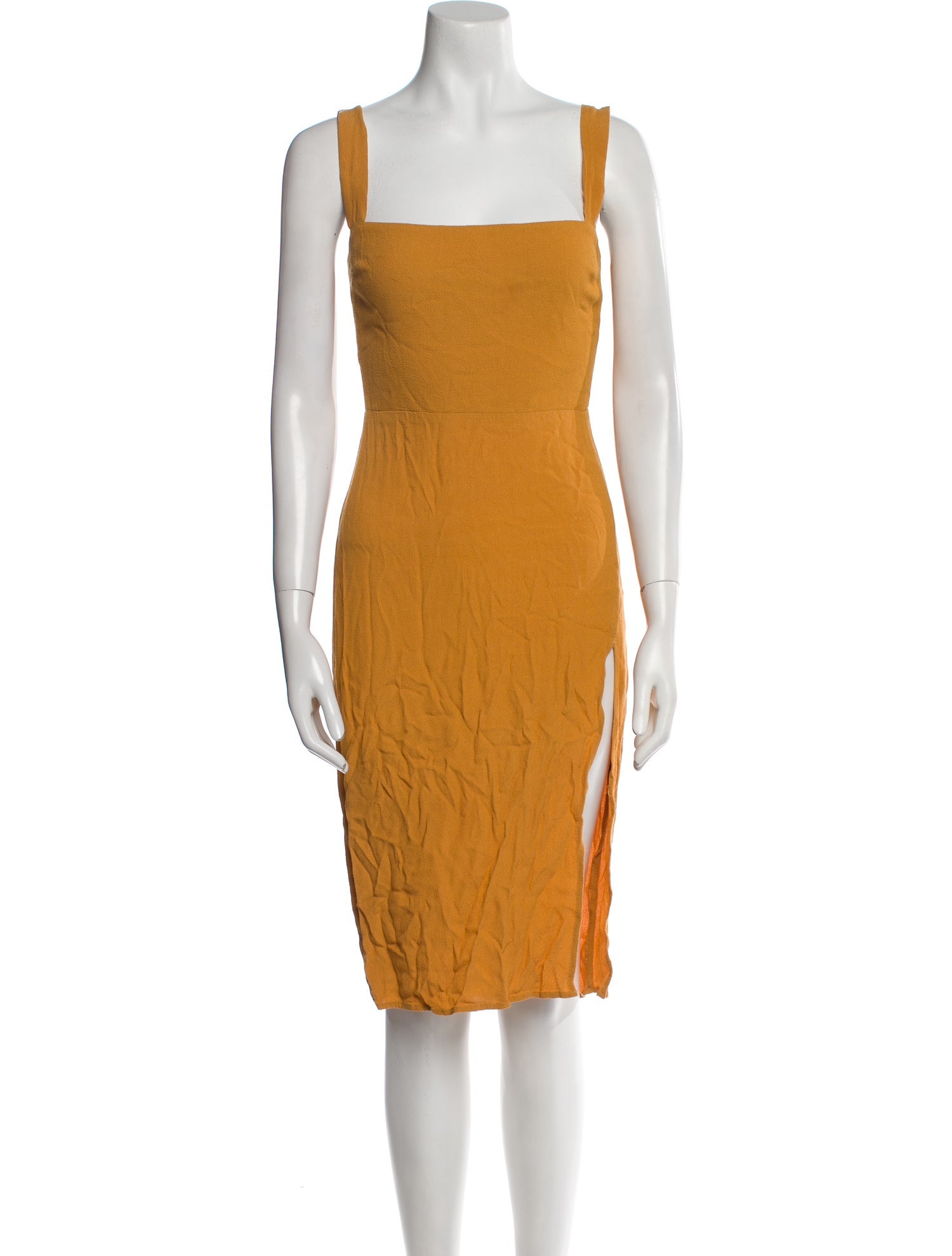 Reformation Square Neckline Knee-Length Dress