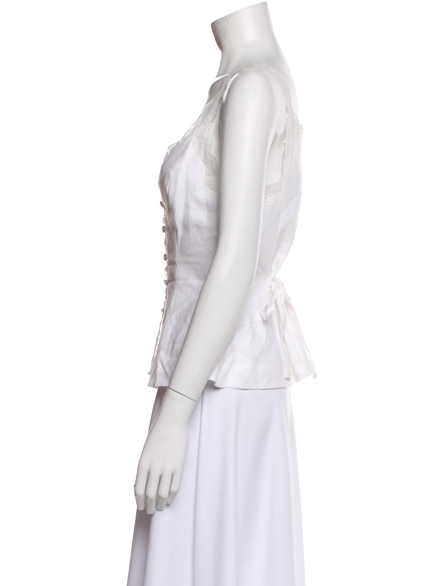 Reformation Linen V-Neck Crop Top