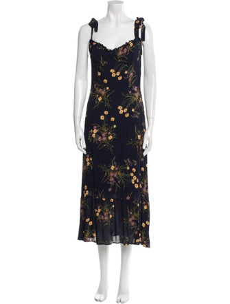Reformation Floral Print Long Dress