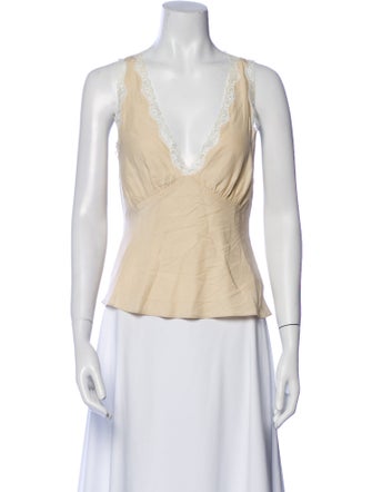 Reformation Silk V-Neck Top