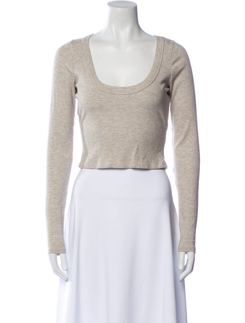 Reformation Scoop Neck Long Sleeve Crop Top