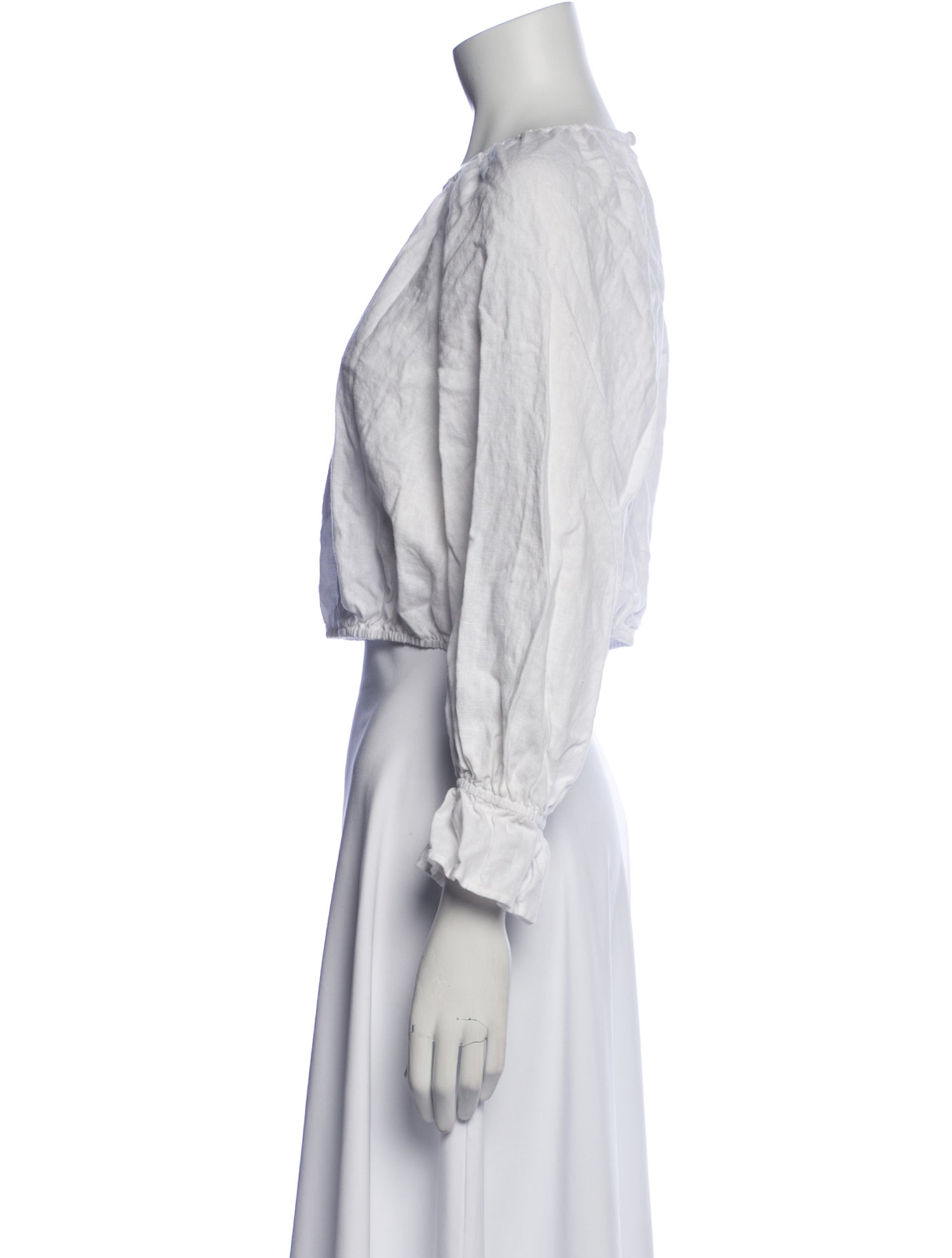 Reformation Linen Bateau Neckline Crop Top