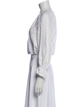 Reformation Linen Bateau Neckline Crop Top