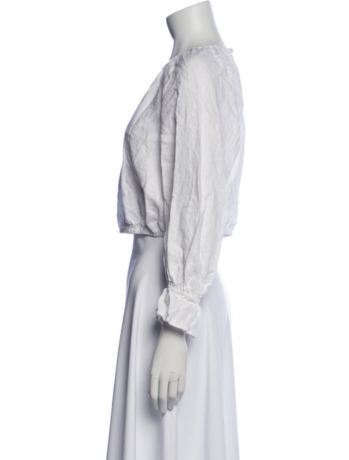 Reformation Linen Bateau Neckline Crop Top