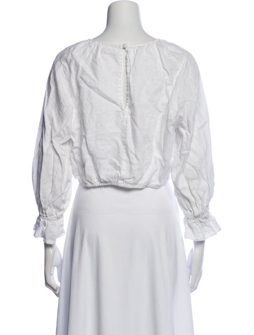 Reformation Linen Bateau Neckline Crop Top