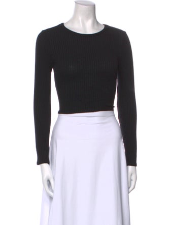 Reformation Scoop Neck Long Sleeve Crop Top