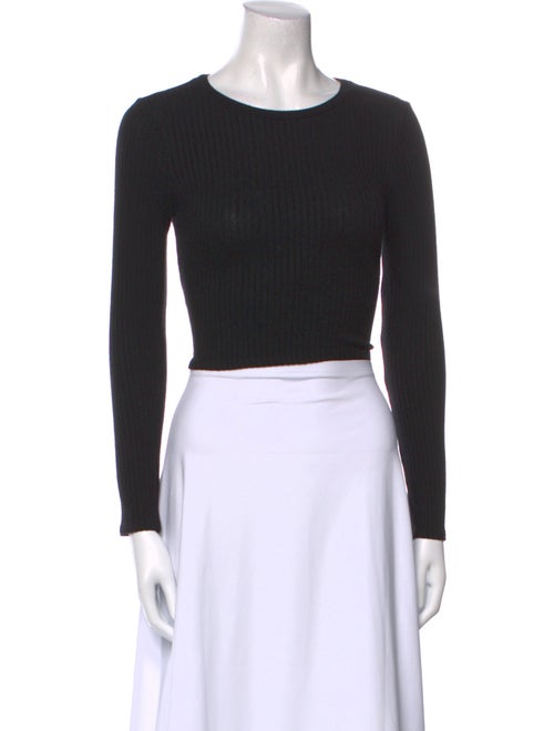 Reformation Scoop Neck Long Sleeve Crop Top