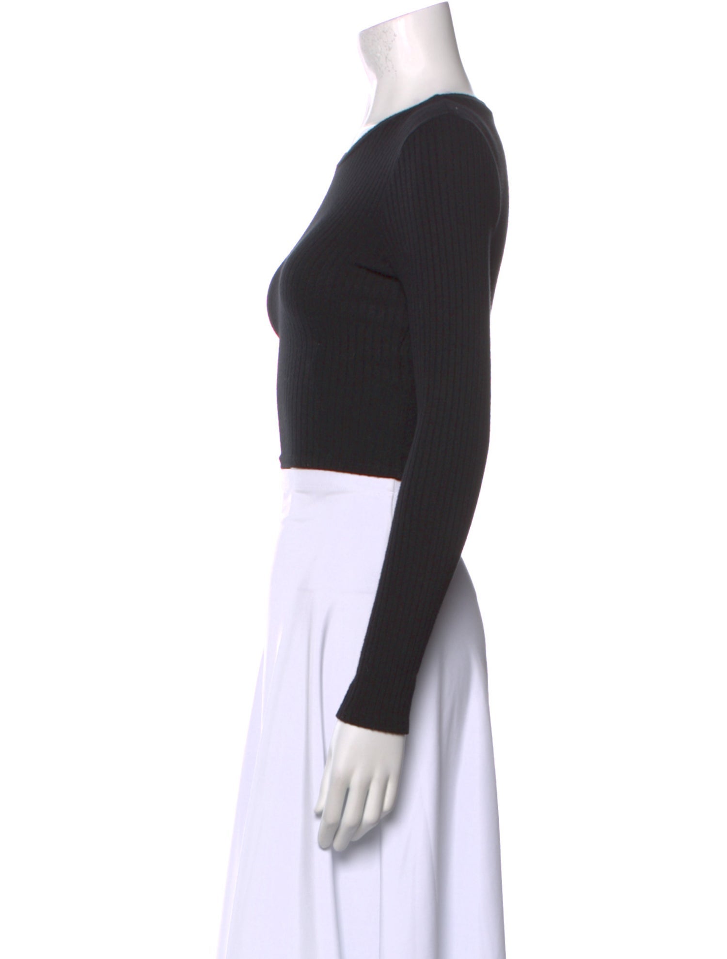 Reformation Scoop Neck Long Sleeve Crop Top