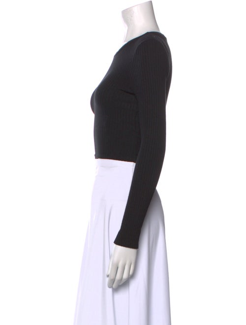 Reformation Scoop Neck Long Sleeve Crop Top