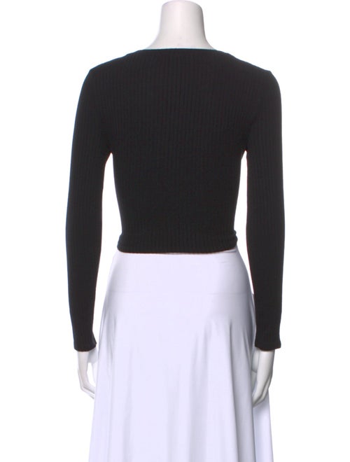 Reformation Scoop Neck Long Sleeve Crop Top