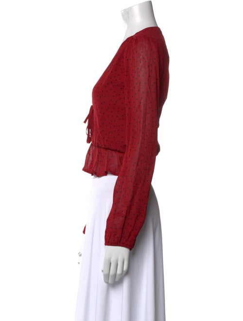 Reformation V-Neck Long Sleeve Crop Top