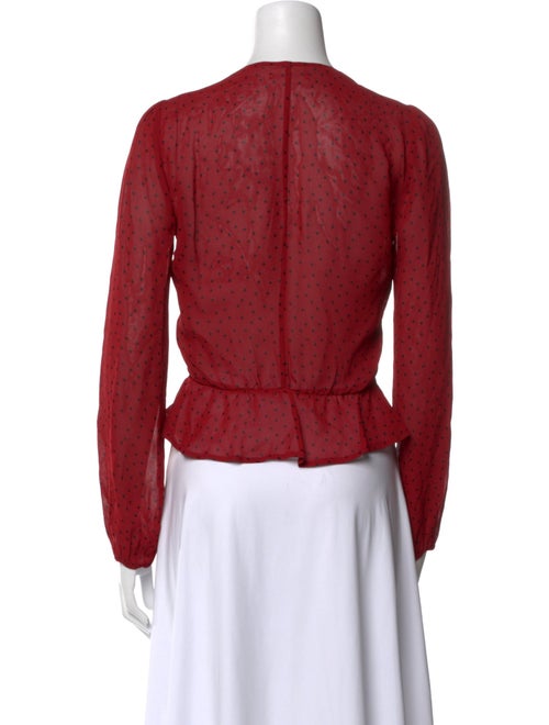 Reformation V-Neck Long Sleeve Crop Top