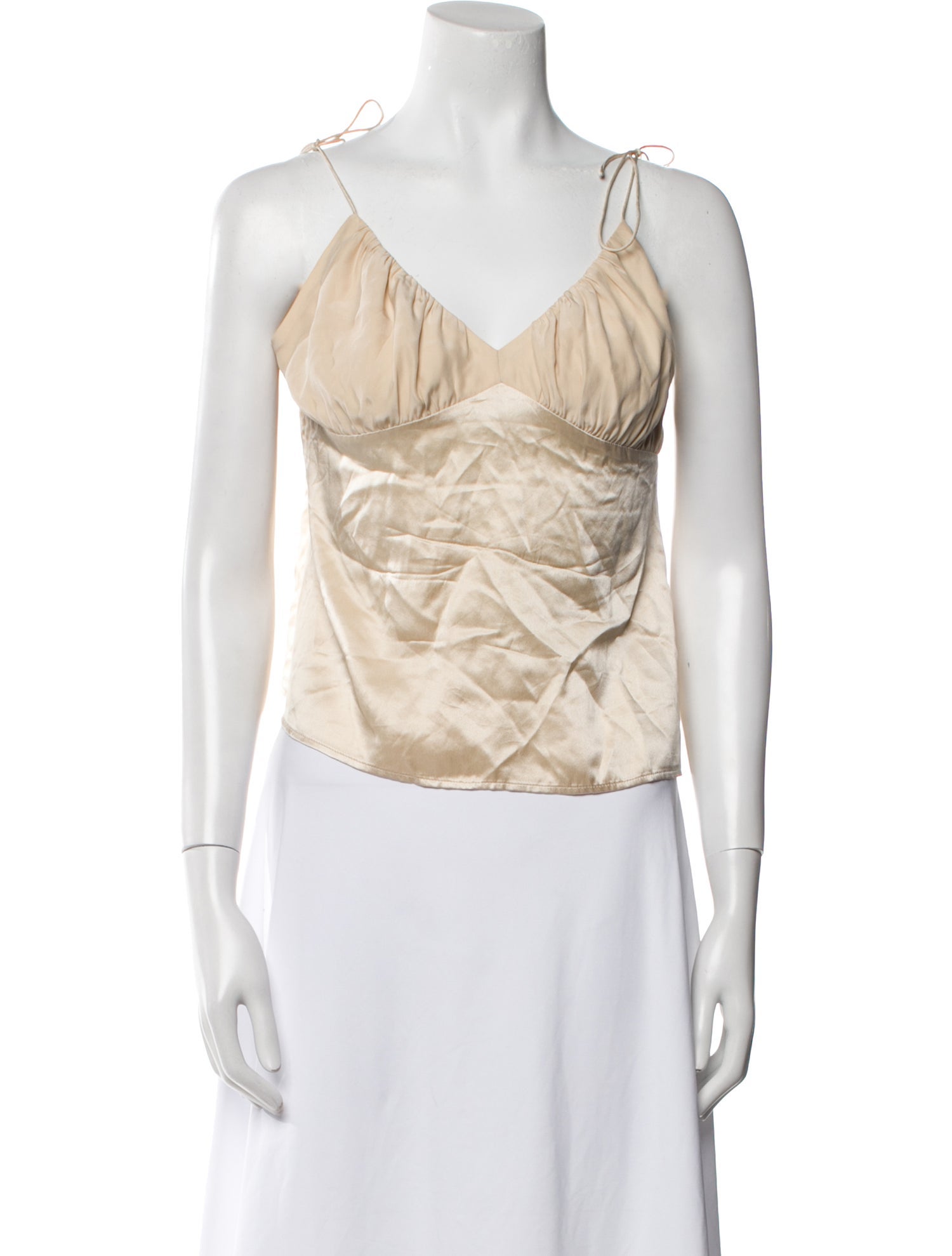 Reformation Silk V-Neck Crop Top