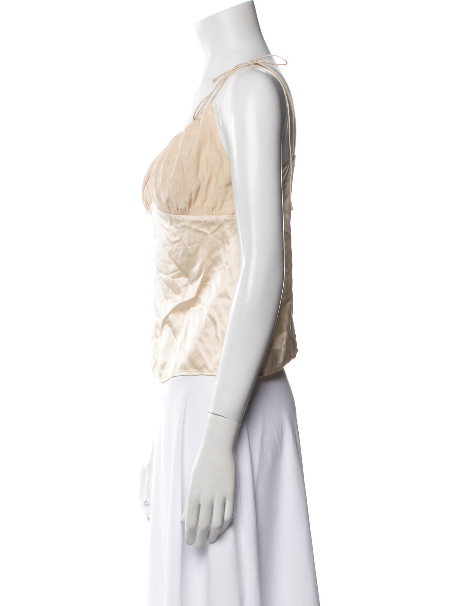 Reformation Silk V-Neck Crop Top