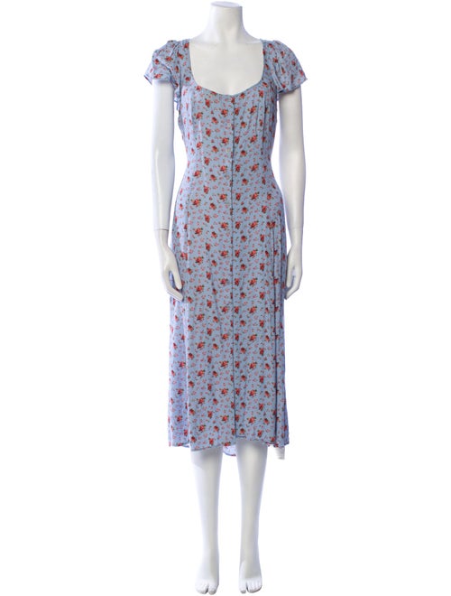 Reformation Floral Print Midi Length Dress