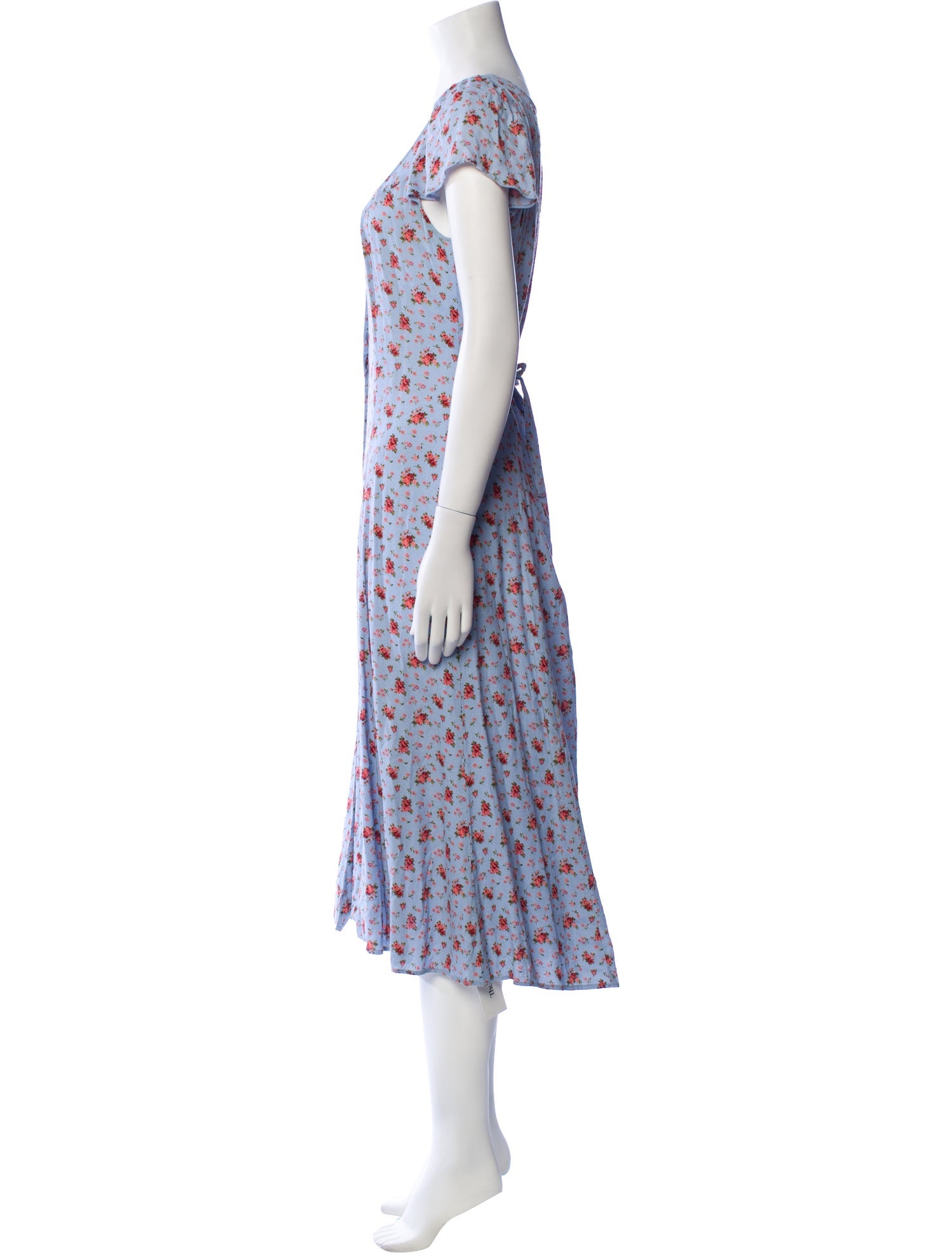 Reformation Floral Print Midi Length Dress