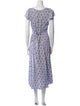 Reformation Floral Print Midi Length Dress