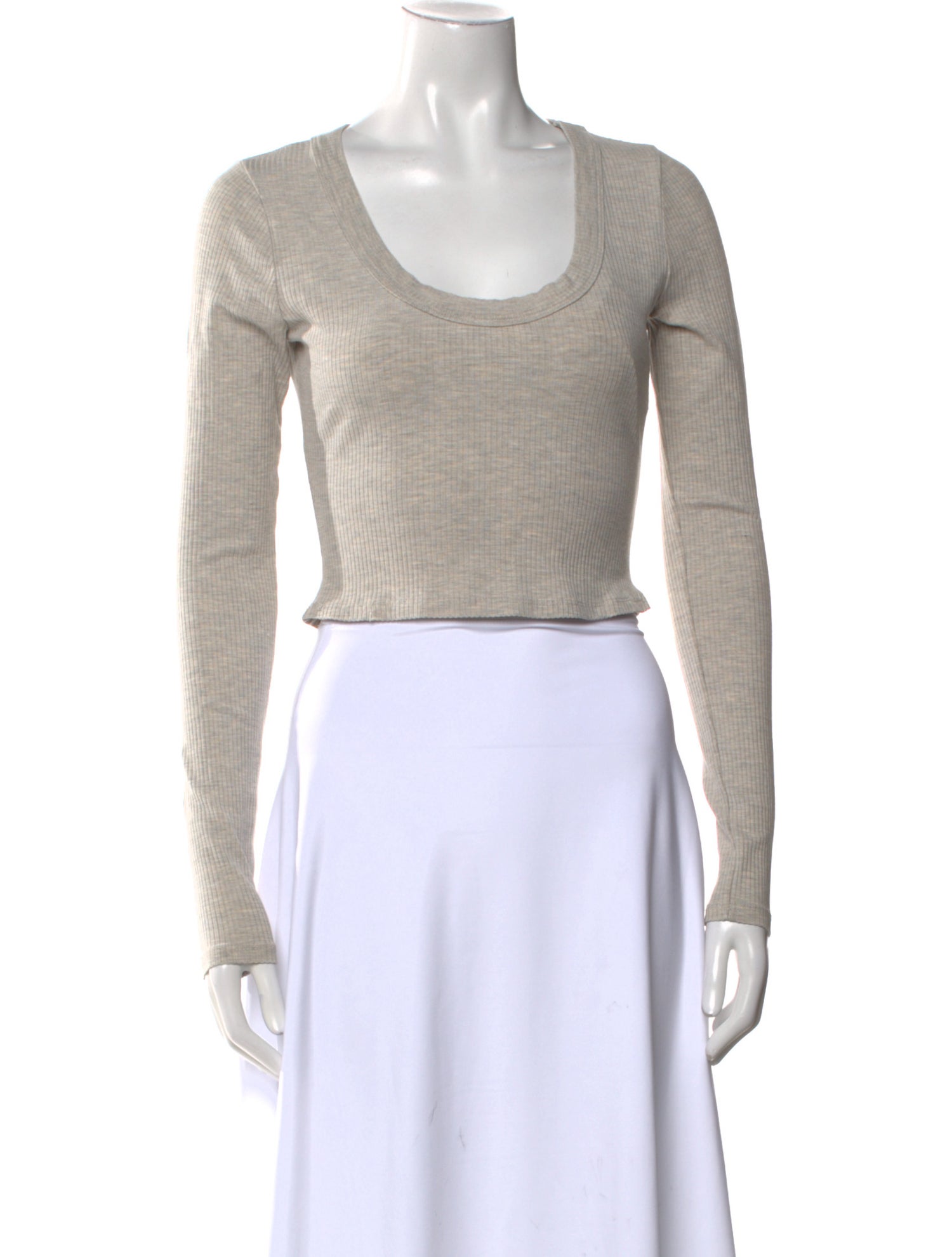 Reformation Scoop Neck Long Sleeve Crop Top