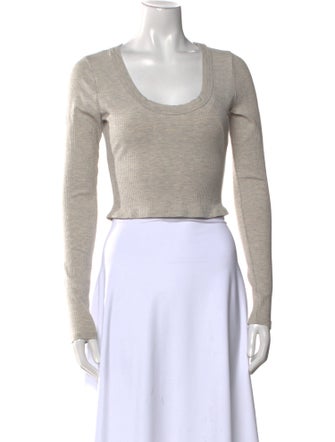 Reformation Scoop Neck Long Sleeve Crop Top