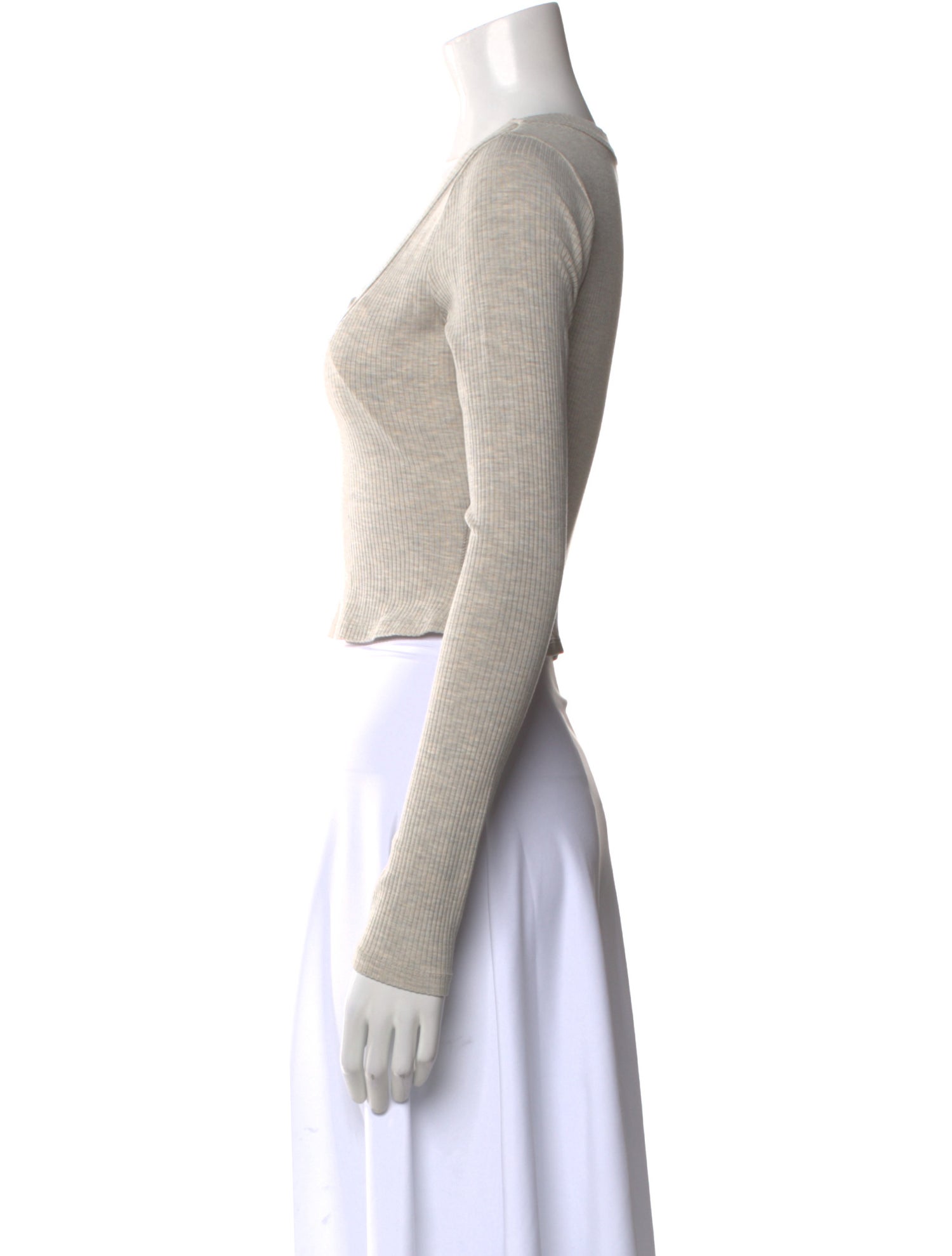 Reformation Scoop Neck Long Sleeve Crop Top