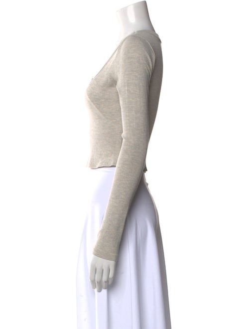 Reformation Scoop Neck Long Sleeve Crop Top