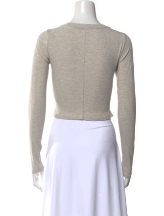 Reformation Scoop Neck Long Sleeve Crop Top