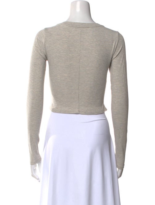 Reformation Scoop Neck Long Sleeve Crop Top