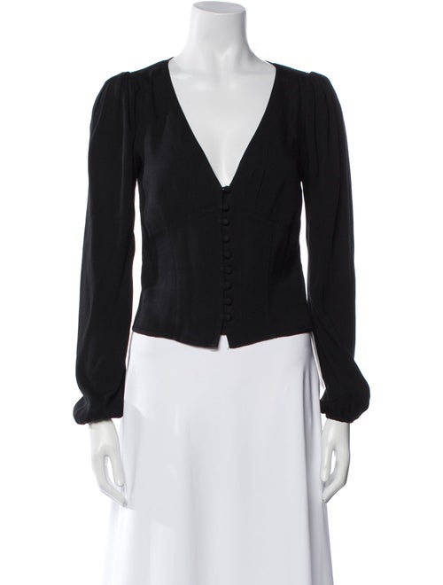 Reformation V-Neck Long Sleeve Blouse